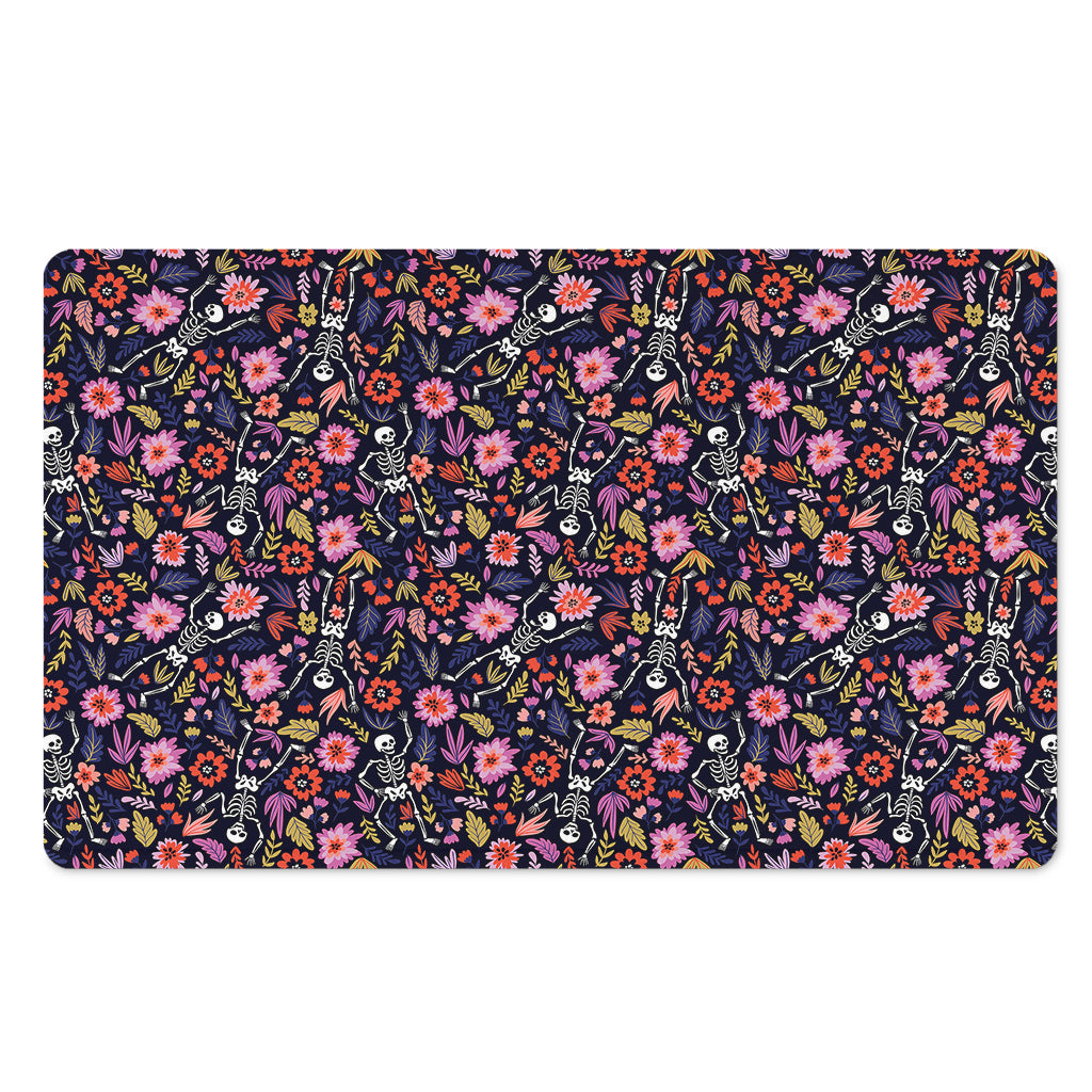 Day Of The Dead Skeleton Pattern Print Polyester Doormat