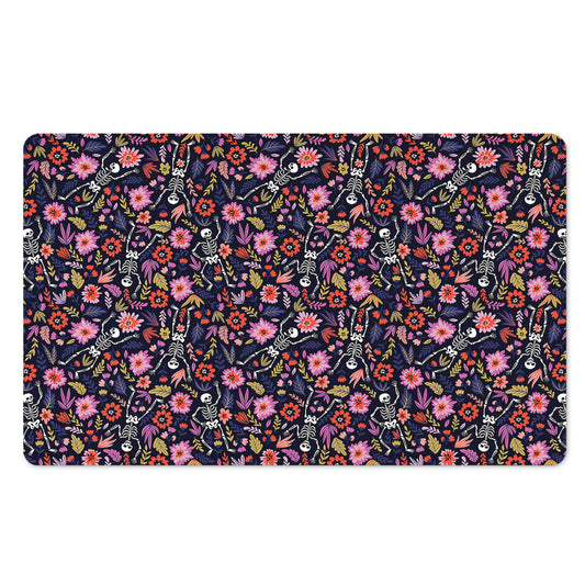 Day Of The Dead Skeleton Pattern Print Polyester Doormat