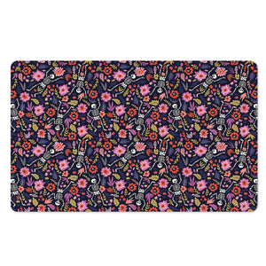 Day Of The Dead Skeleton Pattern Print Polyester Doormat