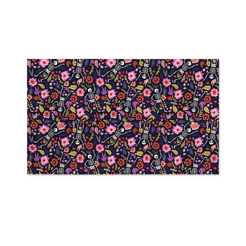 Day Of The Dead Skeleton Pattern Print Polyester Flag