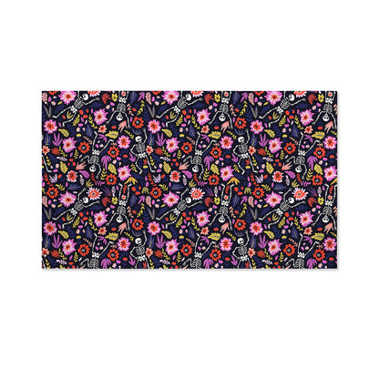 Day Of The Dead Skeleton Pattern Print Polyester Flag