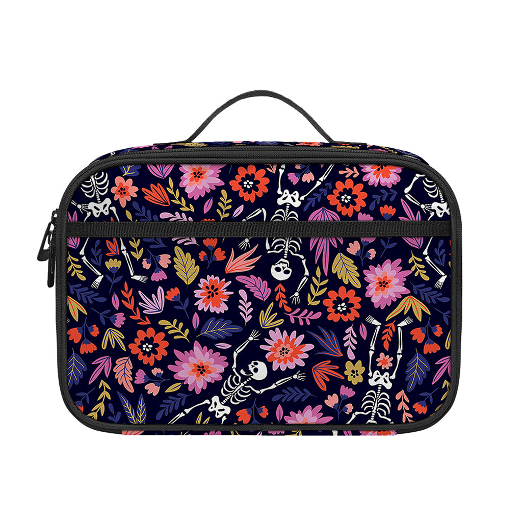 Day Of The Dead Skeleton Pattern Print Portable Lunch Bag