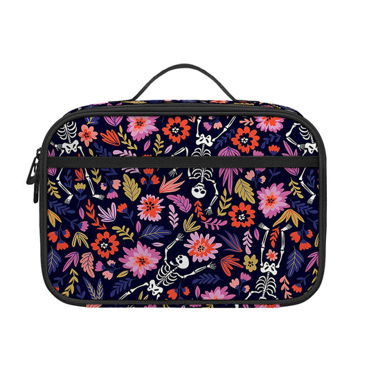 Day Of The Dead Skeleton Pattern Print Portable Lunch Bag
