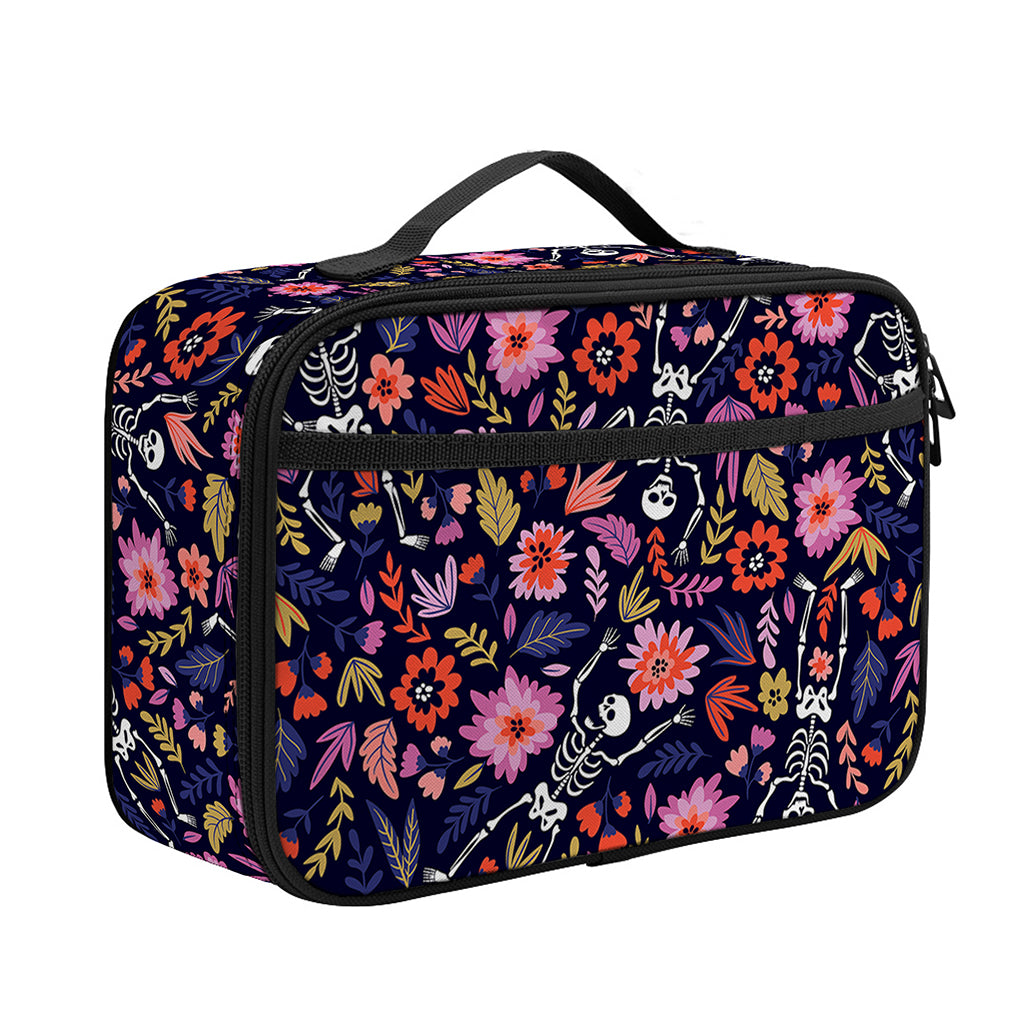 Day Of The Dead Skeleton Pattern Print Portable Lunch Bag