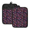 Day Of The Dead Skeleton Pattern Print Pot Holders With Pocket