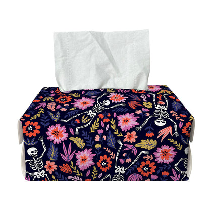 Day Of The Dead Skeleton Pattern Print Rectangle Tissue Box Cover