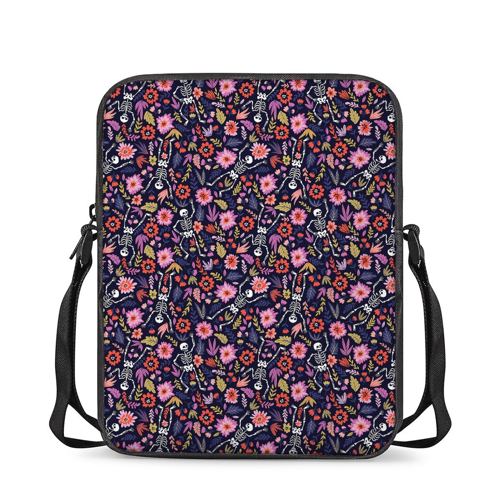 Day Of The Dead Skeleton Pattern Print Rectangular Crossbody Bag