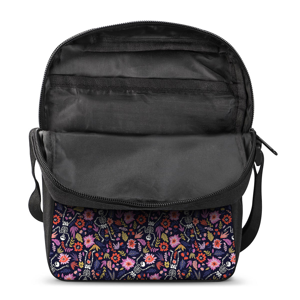 Day Of The Dead Skeleton Pattern Print Rectangular Crossbody Bag