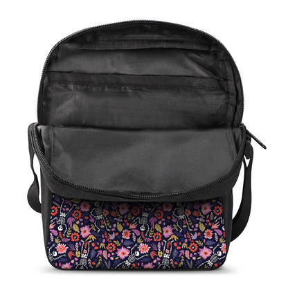 Day Of The Dead Skeleton Pattern Print Rectangular Crossbody Bag