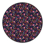 Day Of The Dead Skeleton Pattern Print Round Floor Mat