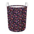 Day Of The Dead Skeleton Pattern Print Round Laundry Basket