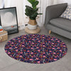 Day Of The Dead Skeleton Pattern Print Round Rug