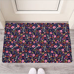 Day Of The Dead Skeleton Pattern Print Rubber Doormat