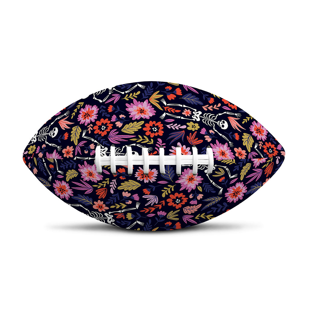 Day Of The Dead Skeleton Pattern Print Rugby Ball