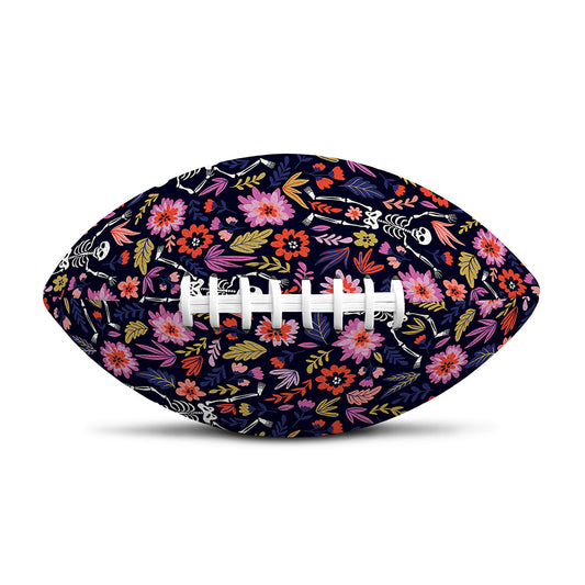 Day Of The Dead Skeleton Pattern Print Rugby Ball