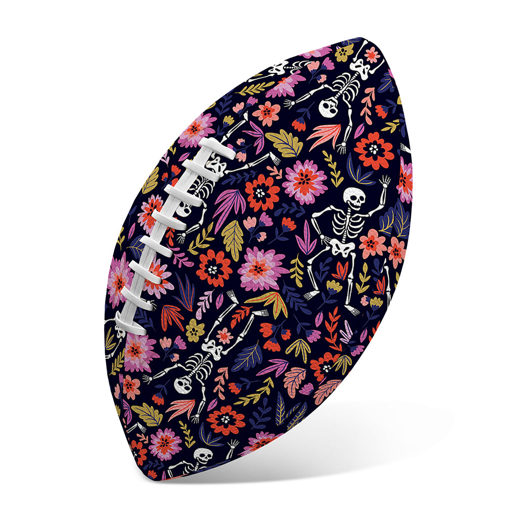Day Of The Dead Skeleton Pattern Print Rugby Ball