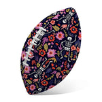Day Of The Dead Skeleton Pattern Print Rugby Ball