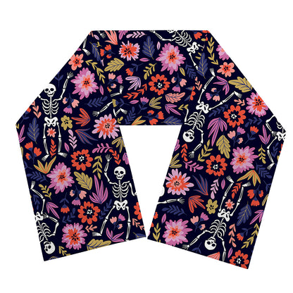 Day Of The Dead Skeleton Pattern Print Scarf
