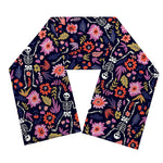 Day Of The Dead Skeleton Pattern Print Scarf