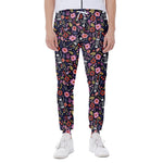 Day Of The Dead Skeleton Pattern Print Scuba Joggers