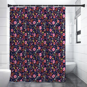 Day Of The Dead Skeleton Pattern Print Shower Curtain