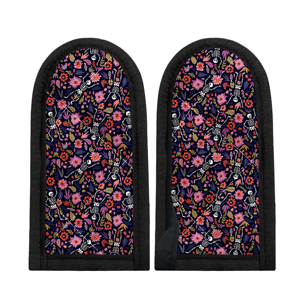 Day Of The Dead Skeleton Pattern Print Skillet Handle Cover
