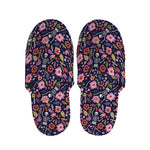 Day Of The Dead Skeleton Pattern Print Slippers