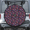 Day Of The Dead Skeleton Pattern Print Tire Cover With Camera Hole