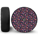 Day Of The Dead Skeleton Pattern Print Tire Cover With Camera Hole