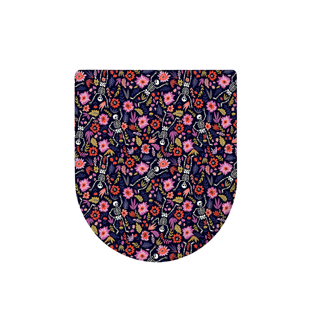 Day Of The Dead Skeleton Pattern Print Toilet Lid Cover