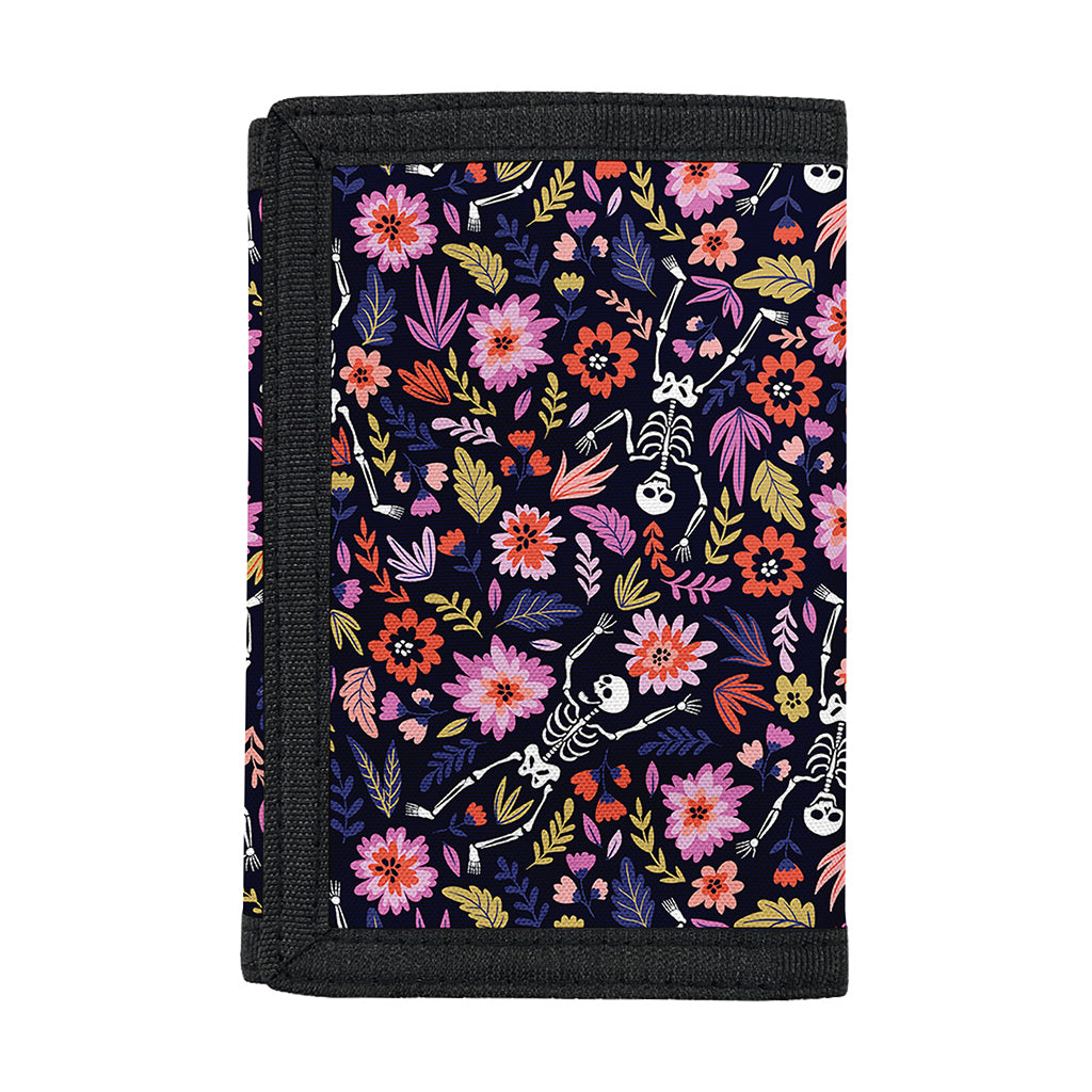Day Of The Dead Skeleton Pattern Print Trifold Wallet
