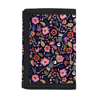 Day Of The Dead Skeleton Pattern Print Trifold Wallet