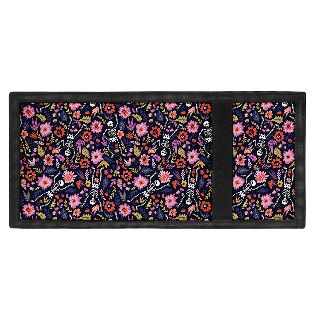 Day Of The Dead Skeleton Pattern Print Trifold Wallet