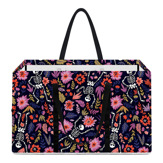 Day Of The Dead Skeleton Pattern Print Utility Tote Bag