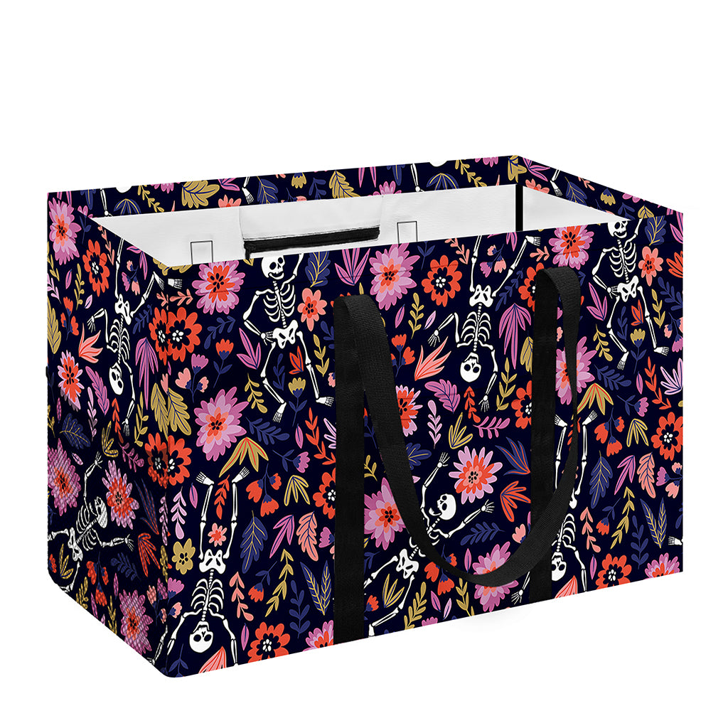 Day Of The Dead Skeleton Pattern Print Utility Tote Bag