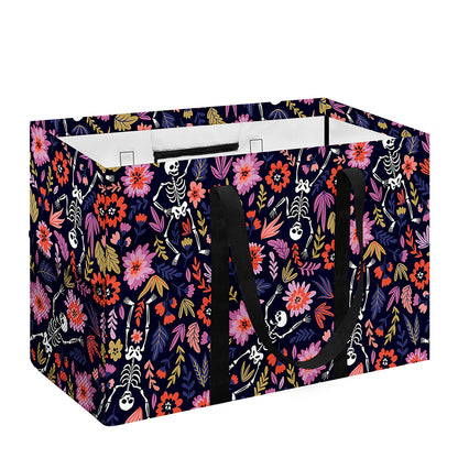 Day Of The Dead Skeleton Pattern Print Utility Tote Bag