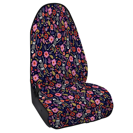 Day Of The Dead Skeleton Pattern Print Waterproof Car Seat Cover