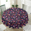 Day Of The Dead Skeleton Pattern Print Waterproof Round Tablecloth