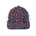 Day Of The Dead Skeleton Pattern Print White Mesh Trucker Hat