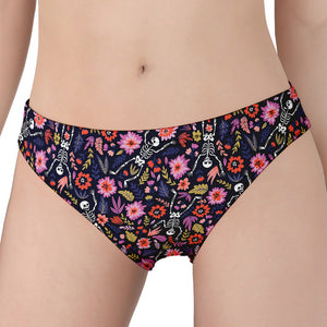 Day Of The Dead Skeleton Pattern Print Women's Panties