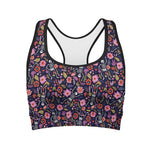 Day Of The Dead Skeleton Pattern Print Women's Sports Bra