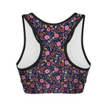 Day Of The Dead Skeleton Pattern Print Women's Sports Bra