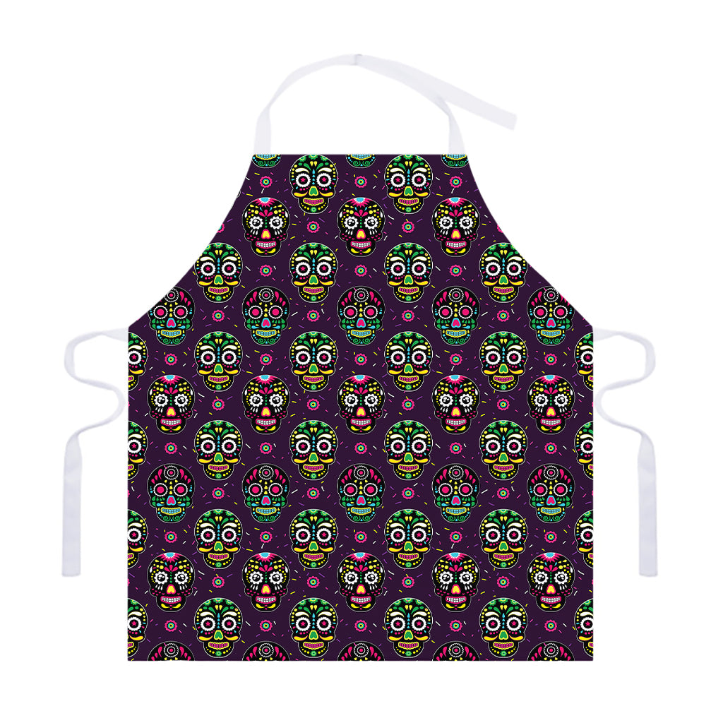 Day Of The Dead Sugar Skull Print Adjustable Apron