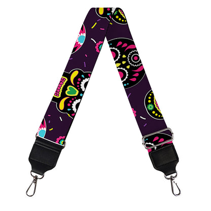 Day Of The Dead Sugar Skull Print Bag Strap