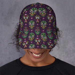 Day Of The Dead Sugar Skull Print Baseball Cap