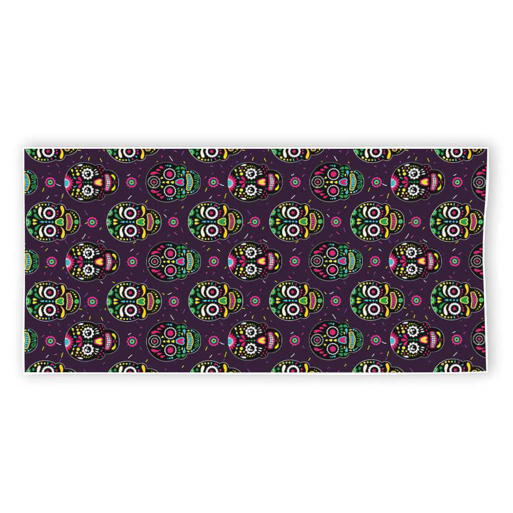 Day Of The Dead Sugar Skull Print Beach Towel