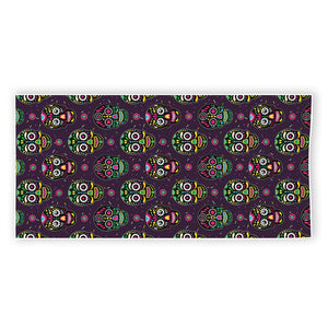 Day Of The Dead Sugar Skull Print Beach Towel