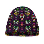 Day Of The Dead Sugar Skull Print Beanie