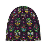 Day Of The Dead Sugar Skull Print Beanie