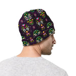 Day Of The Dead Sugar Skull Print Beanie